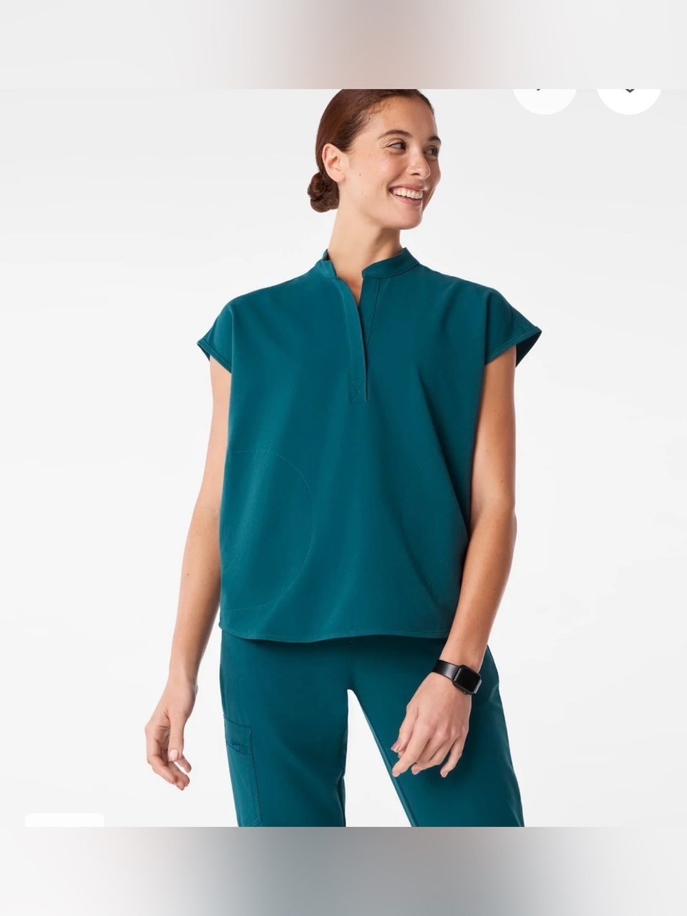 Figs Rafaela Oversized Scrub Caribbean Blue Top Size XXL PO 4228